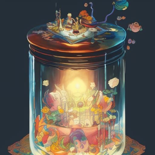 Paradise in a Jar: Ghibli-Inspired Digital Art