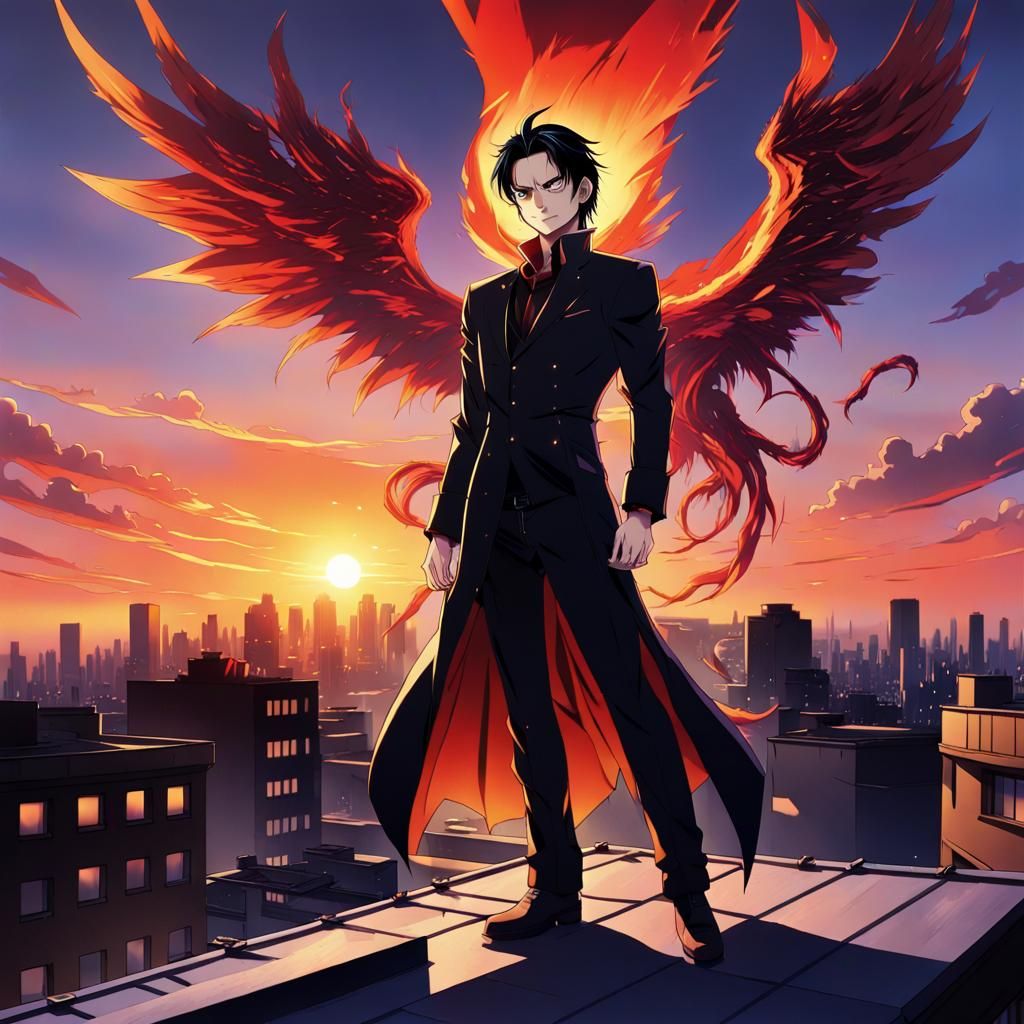 Chrollo Lucifer Anime Key Visual at Sunset