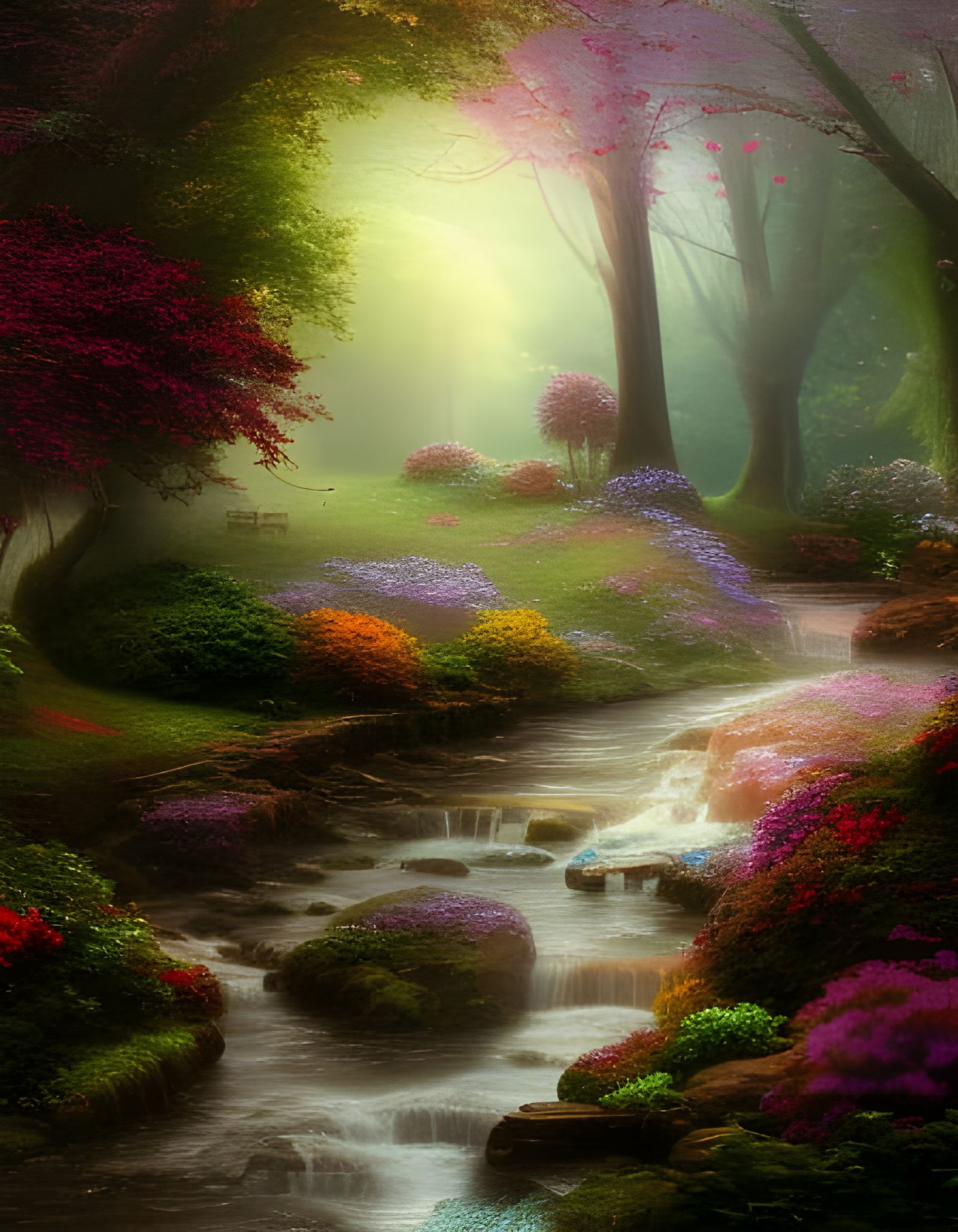 Ethereal Stalker in Misty Fantasy Landscape