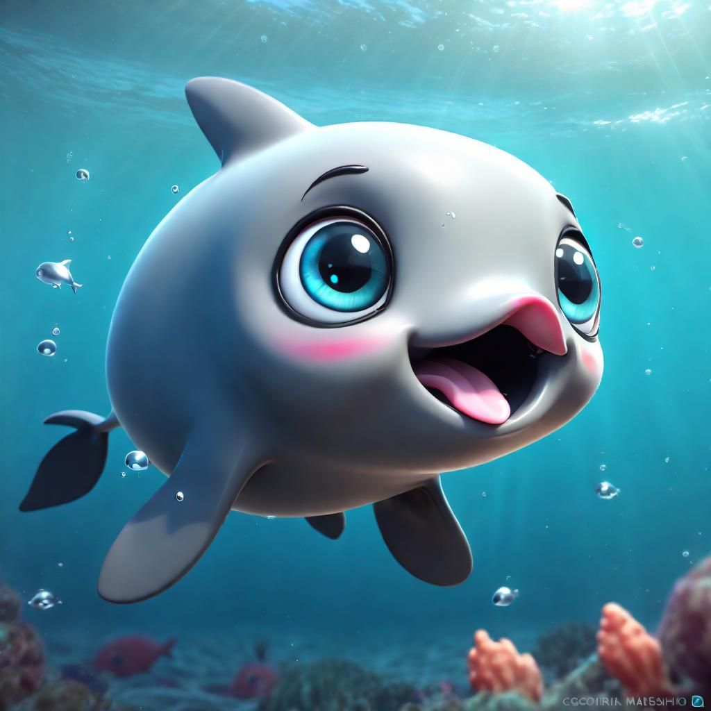 Adorable Vaquita in Endearing Whimsical Style