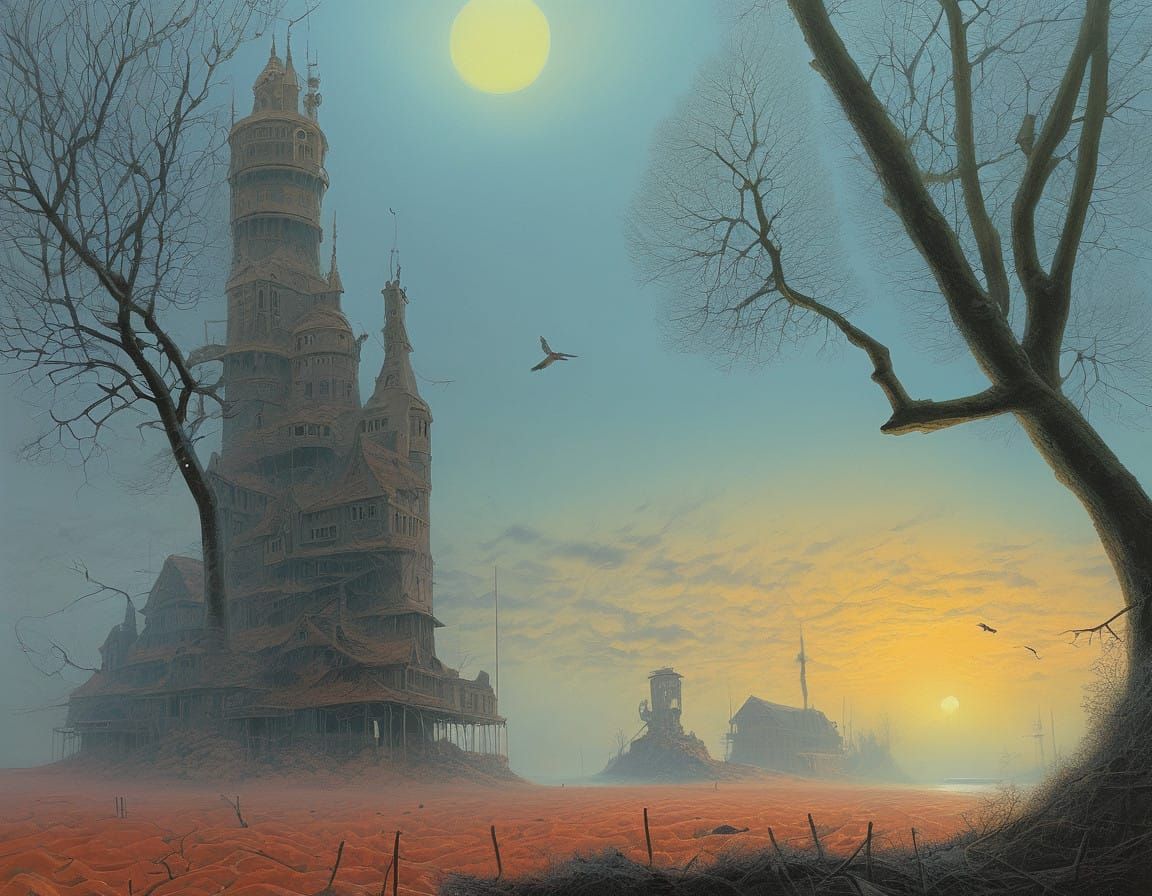 Dreamlike Office Environments in Hyperdetailed Style