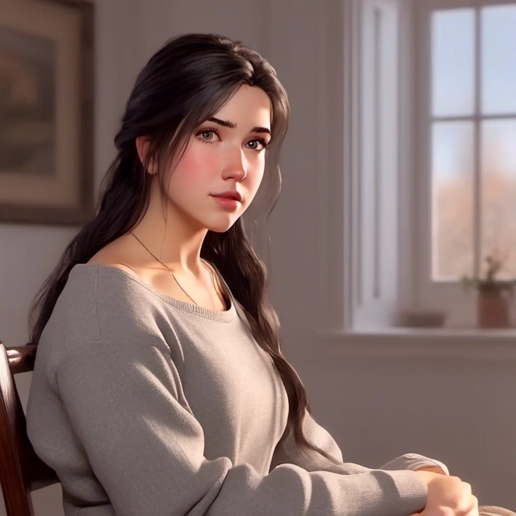 4d art, head and shoulders portrait of <lora:Elf:1.0> sittin...