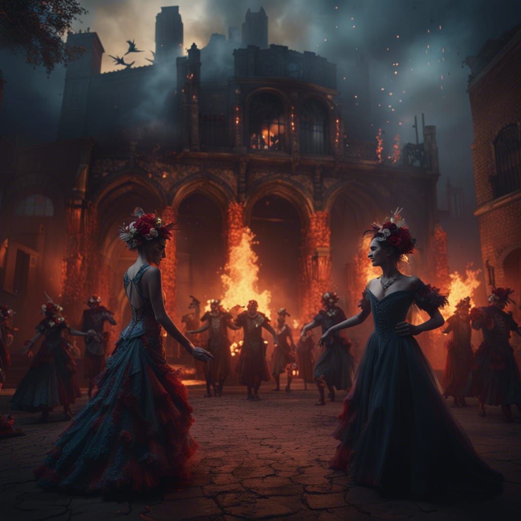 Creepy Wedding with Dancers by Fire