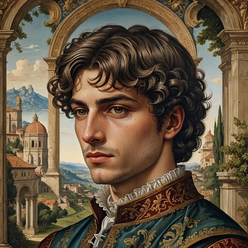 Renaissance Portrait with Florentine Landscape