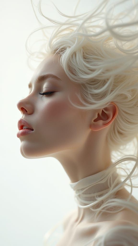 Celestial Woman Portrait in Dramatic Editorial Style