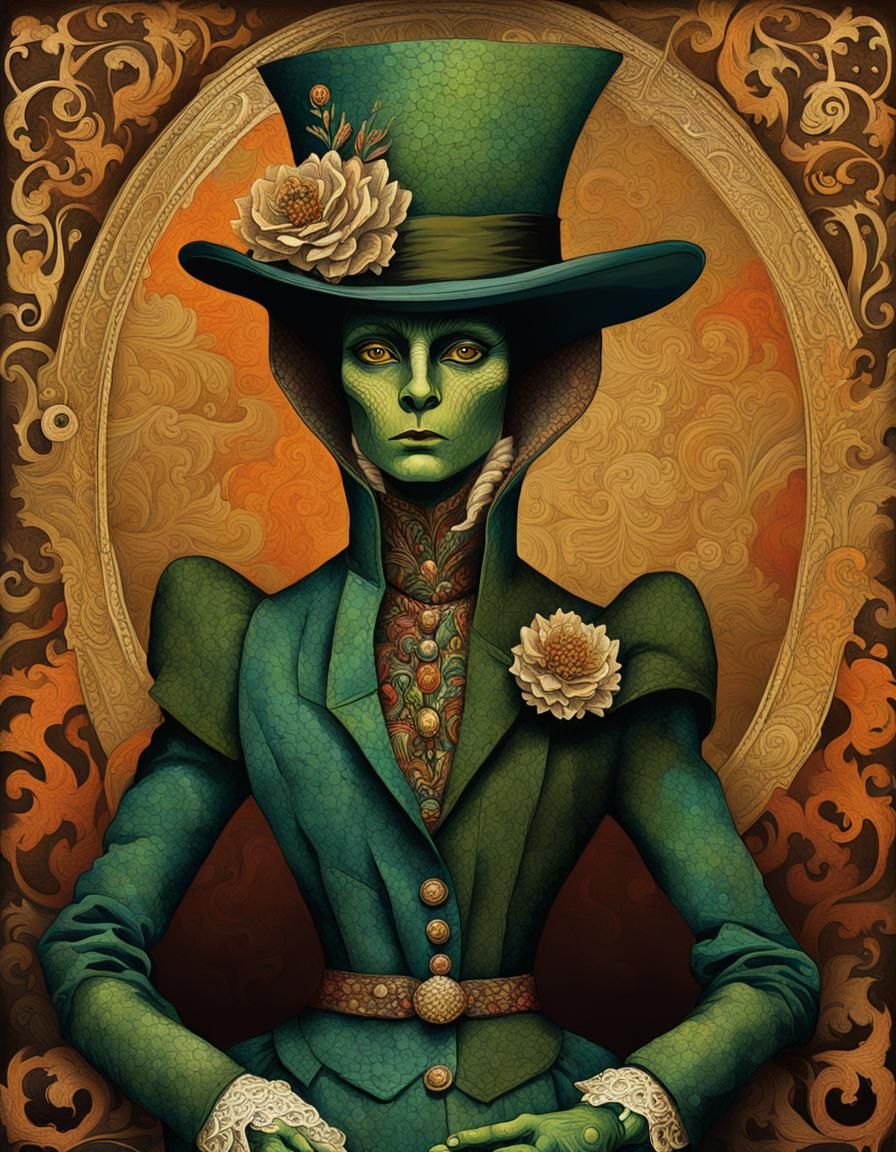 Madam Vastra: Victorian Lizard-Woman in Abstract Art