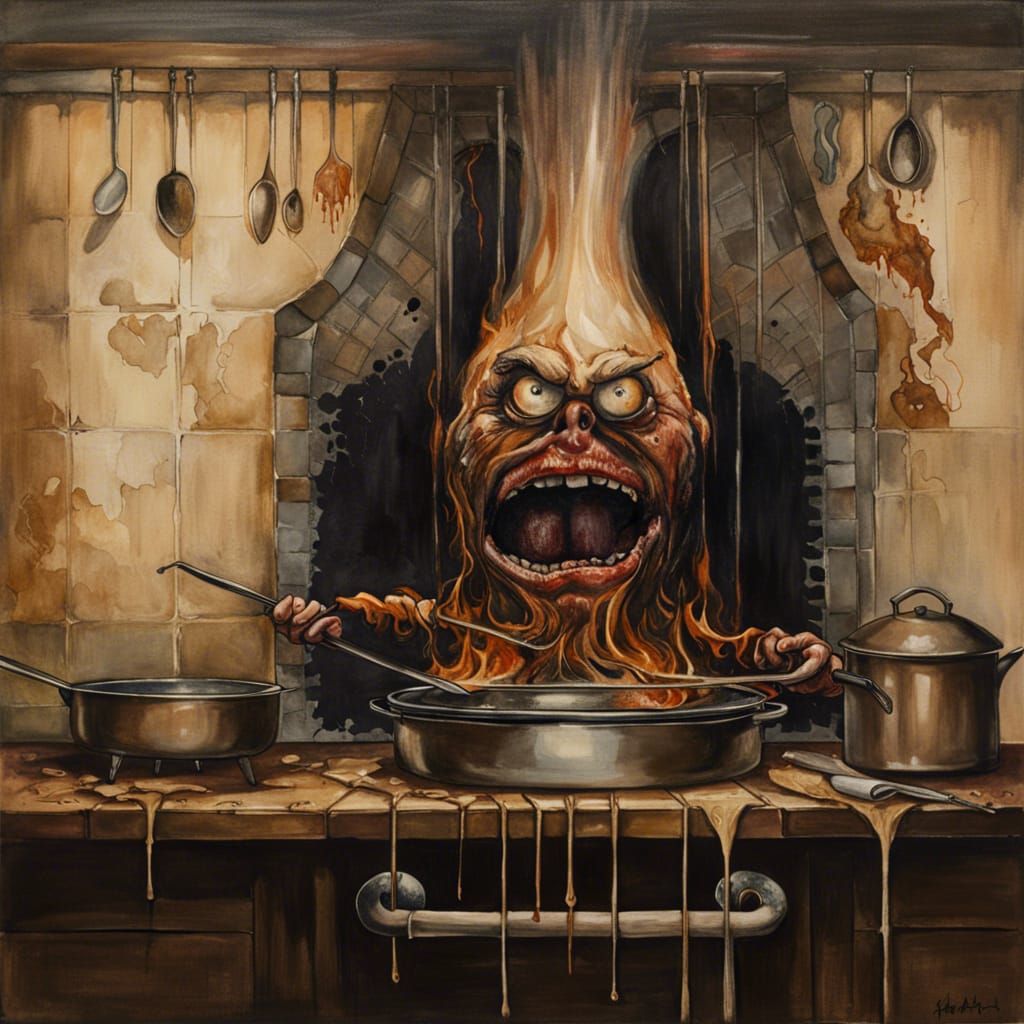 Anthropomorphic ANGRY oven WHITH EYES