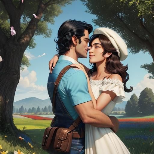 Super Mario and Lady Timpani's Romantic Kiss