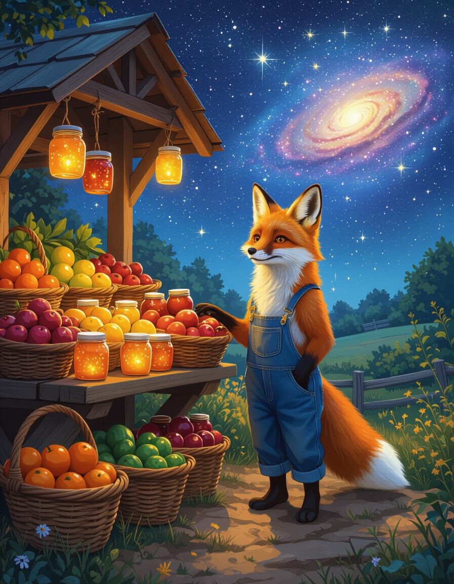 Fox's Farmstand at Galaxy's Edge, Digital Art