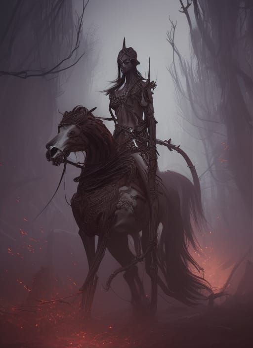 Undead Elf Warrior on Skeletal Horse