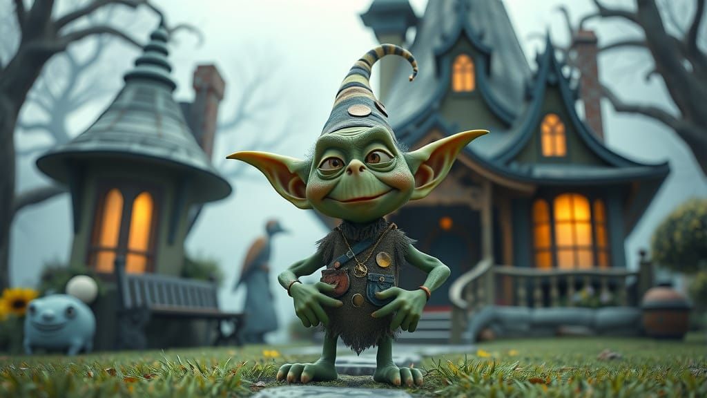 Proud Goblin Home Owner in Fantasy Filmic Art
