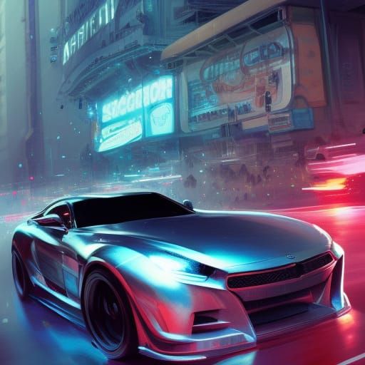 Realistic Super Car Drifting in Neon City