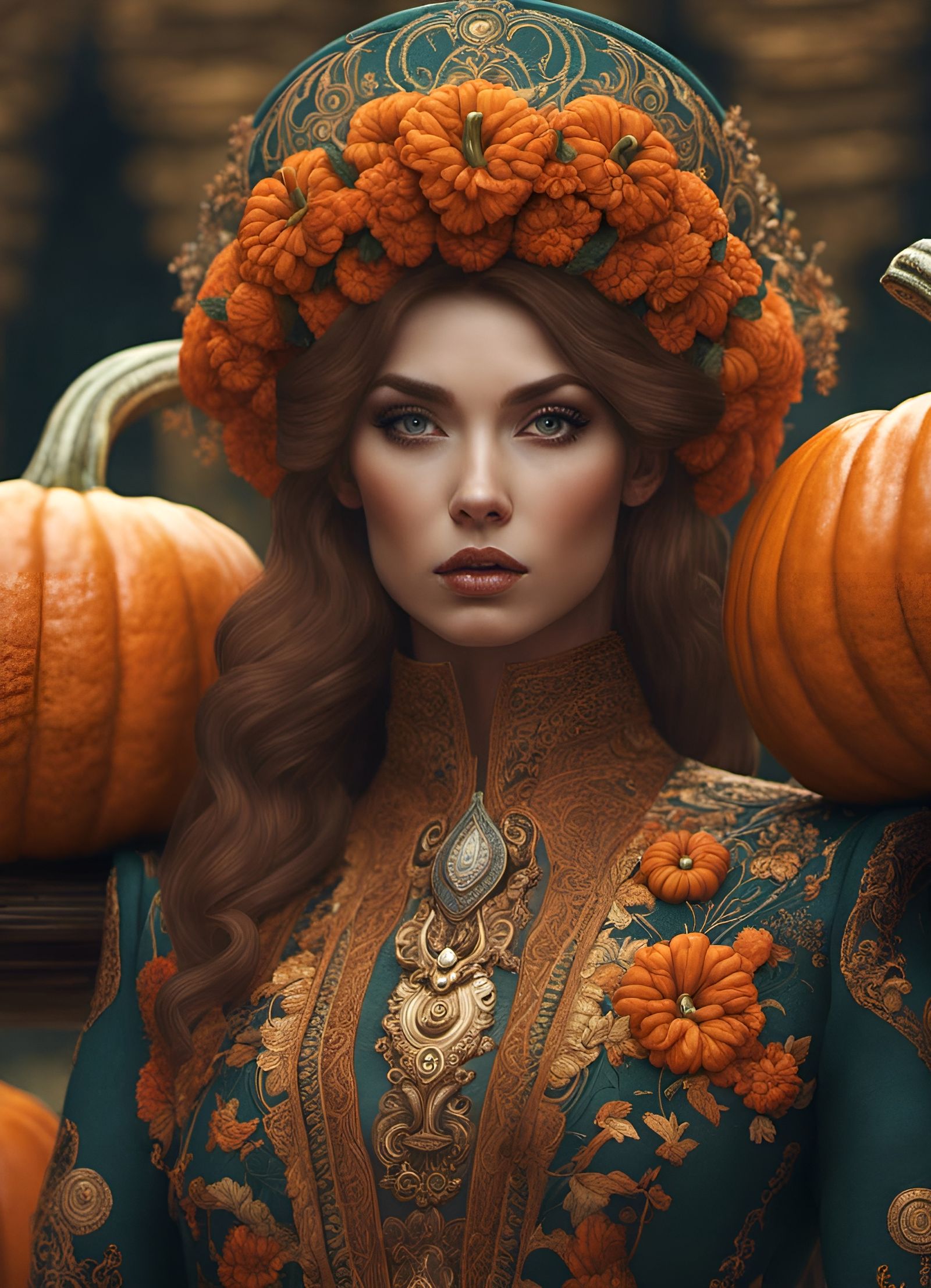 Autumn Goddess in Hyperdetailed Fantasy Art