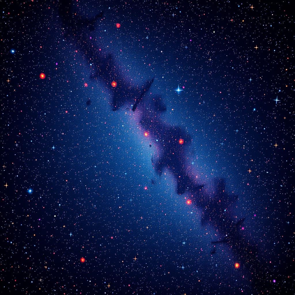 Colorful Starry Night Sky in Pop Art Style