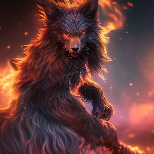 Beautiful Female Werewolf Transformation in Spooky Forest