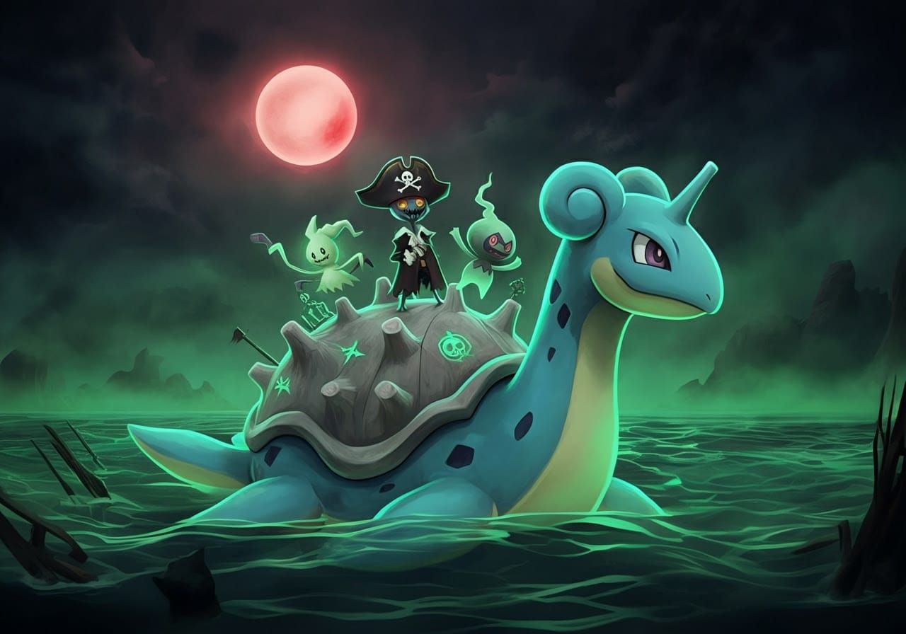 Spectral Lapras Under Blood Moon