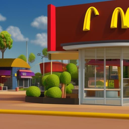 McDonald's Logo in Pixar Style 3D Render