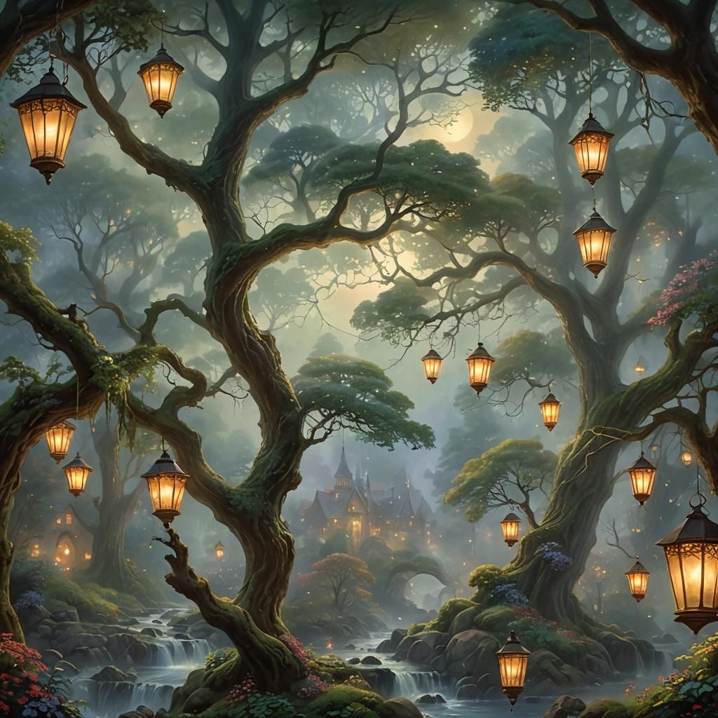 Ethereal Mist Veils Mystical Forest Realm