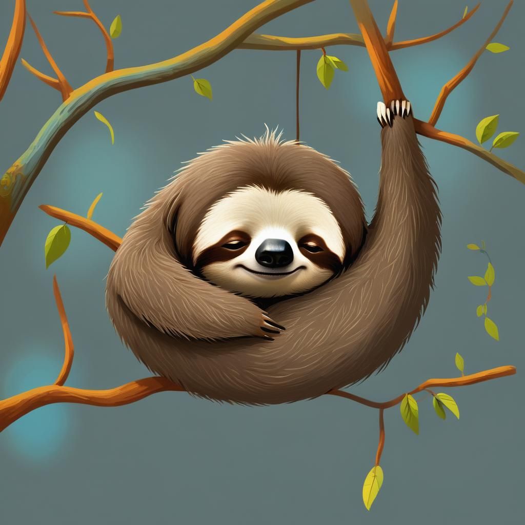 Sleepy Sloth in Claymation Style