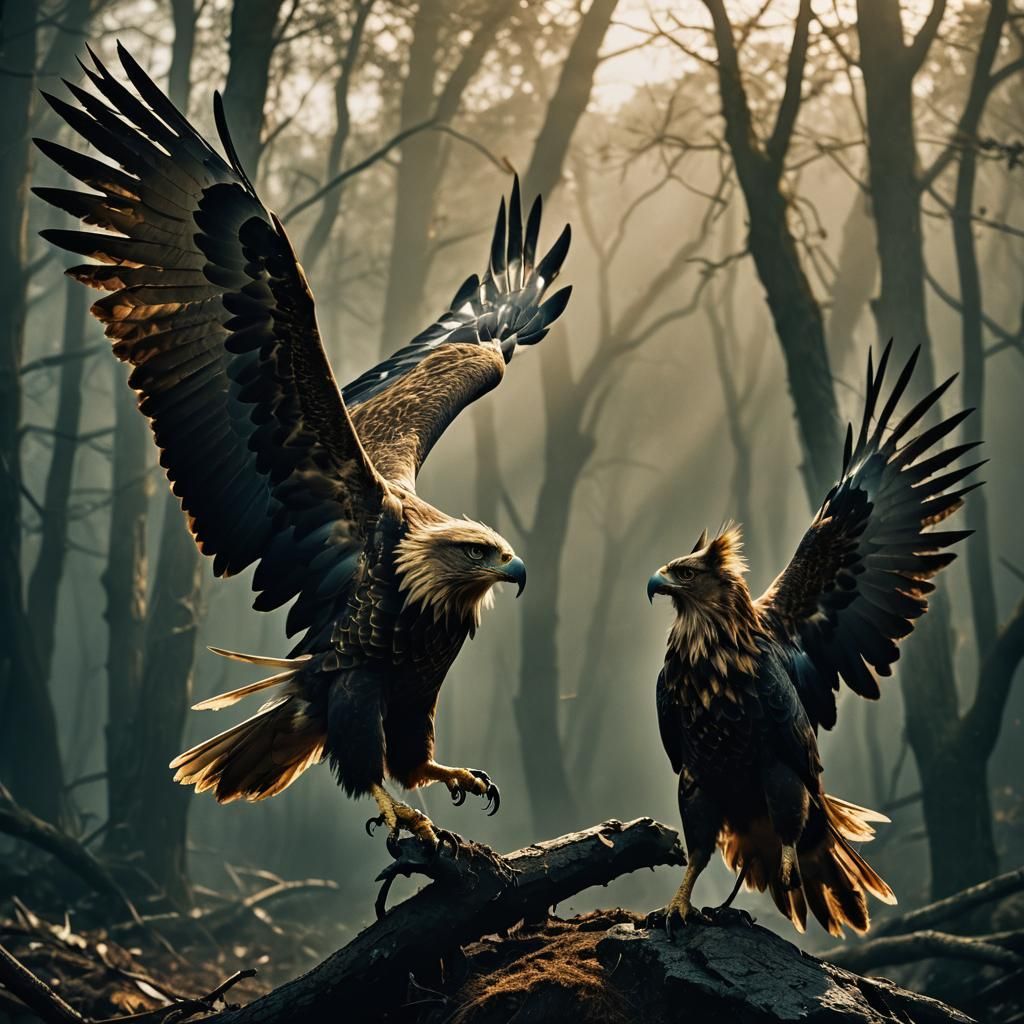 Majestic Eagle-Cat Hybrid in Cinematic Style
