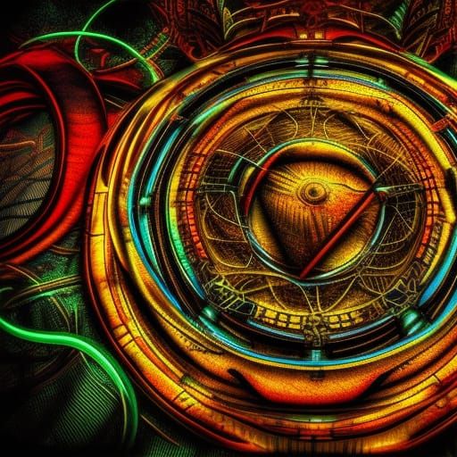 Neon Steampunk Abstract in Ultrarealistic Detail