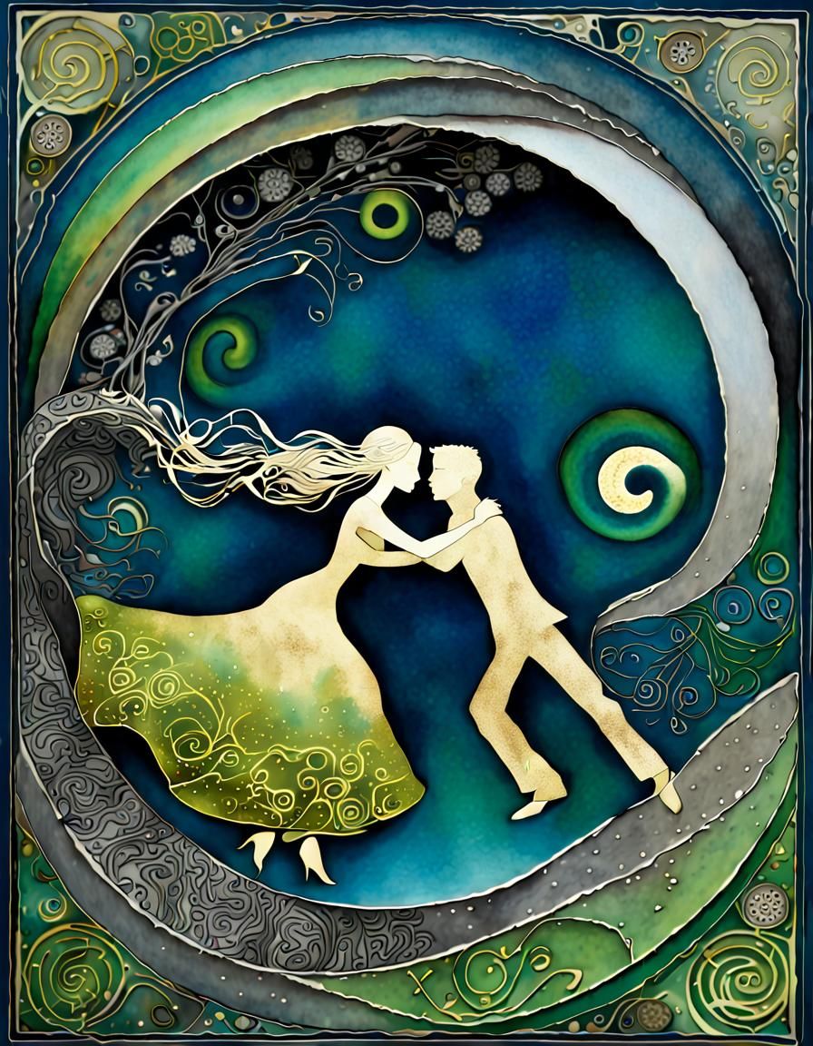 Abstract Dance: Intricate Textile Art Portrait