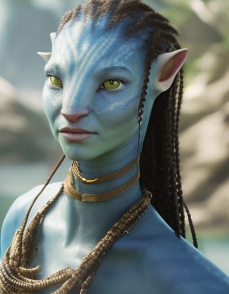 Photorealistic Na'vi Portrait from Avatar Movie
