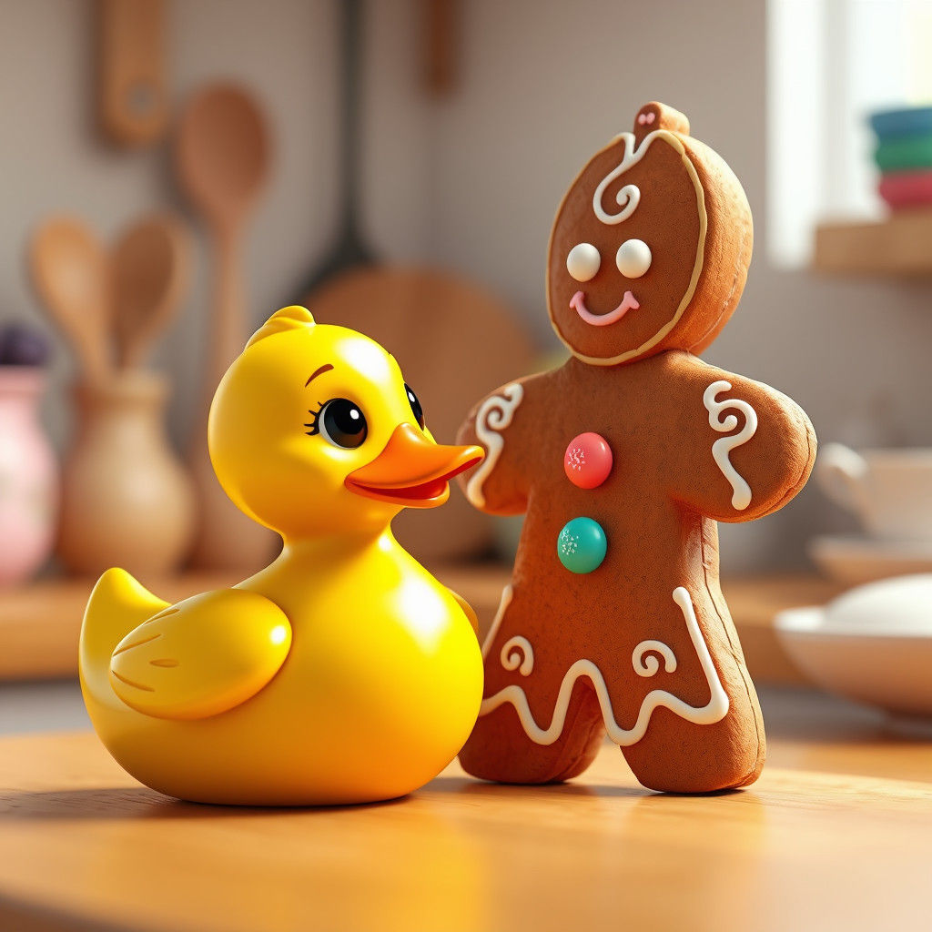 Rubber Duck and Gingerbread Man Conversation