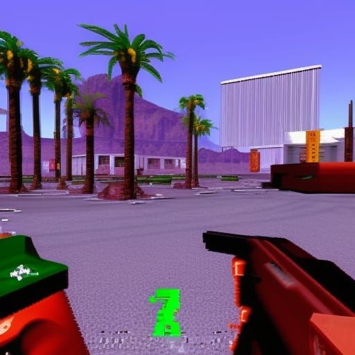 Las Vegas in Classic Doom DOS Graphics
