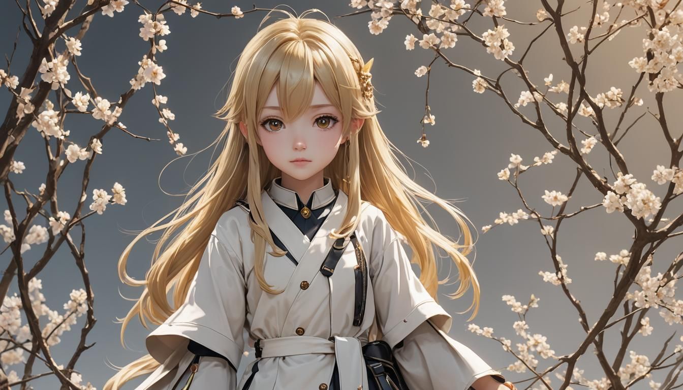 Blonde Anime Princess in Detailed 3D Art