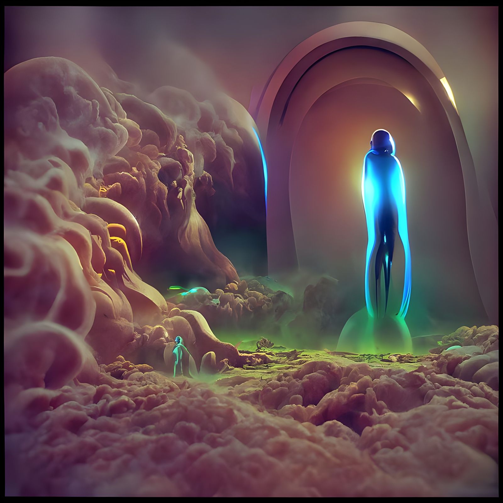 Enigmatic Luminism Rendering in Bizarre Colors