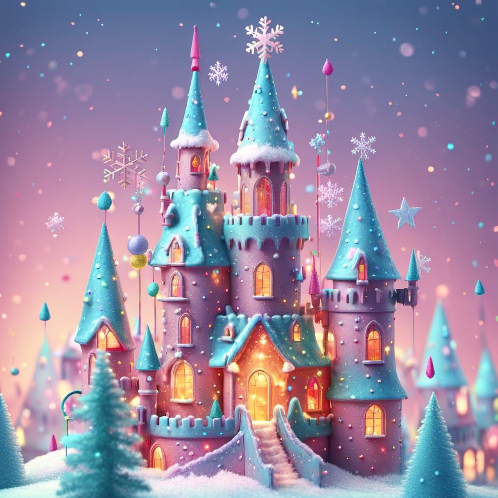 Whimsical Christmas Castle Made of Tinker Toys