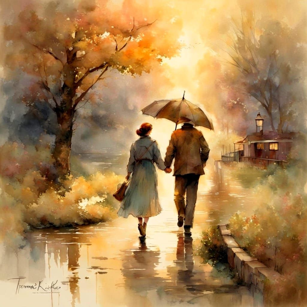 Warm Golden Light on a Vintage Couple