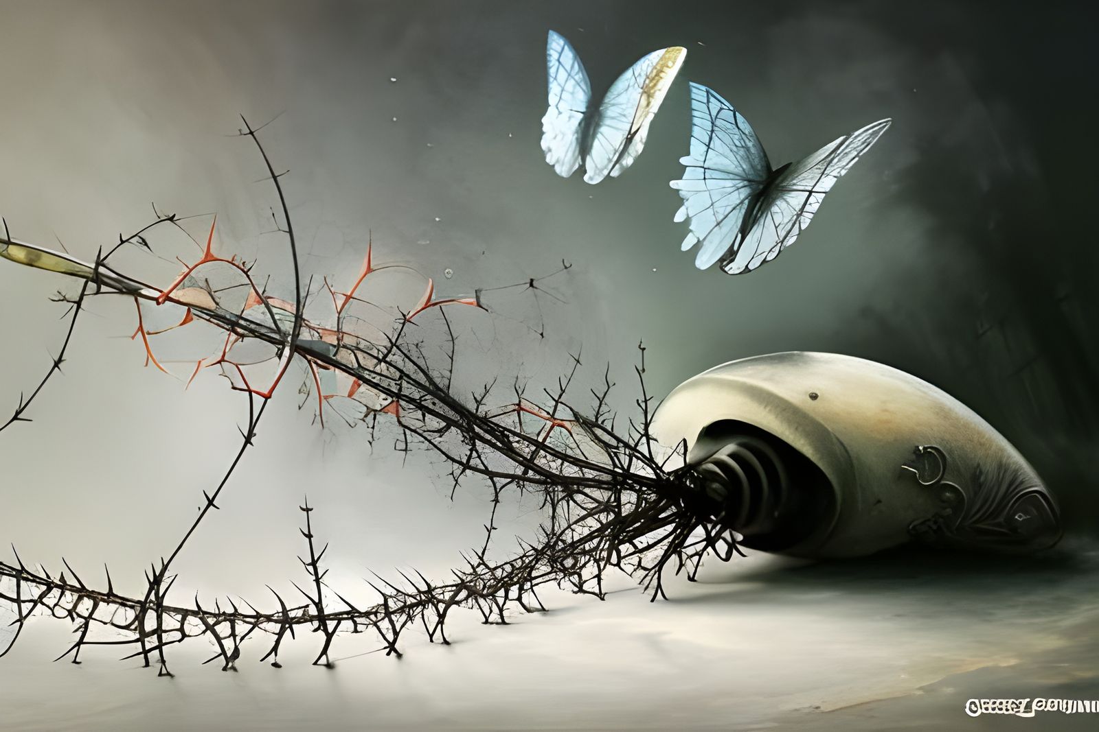 Butterflies and Lightbulbs in Thorny Field