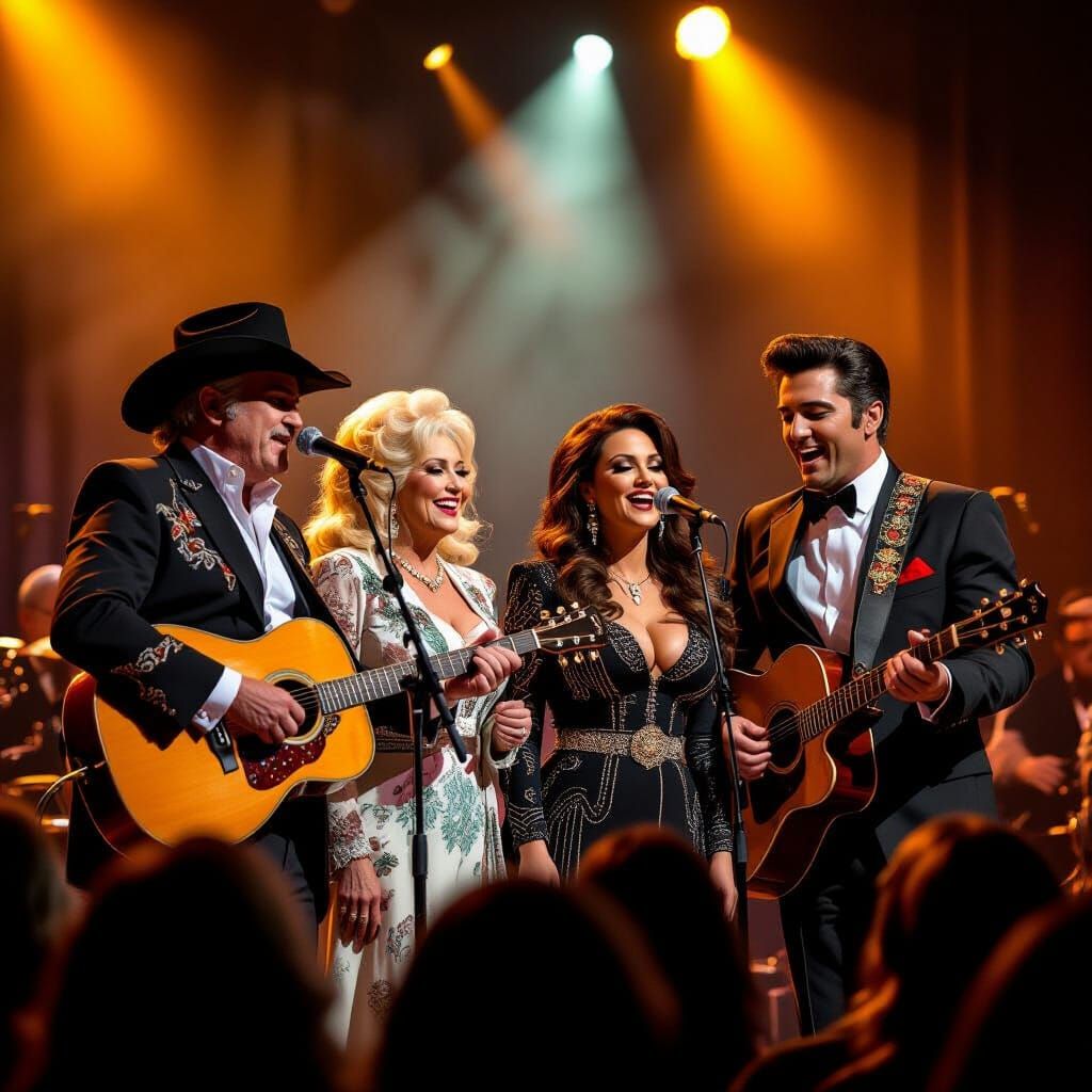 Country Music Legends Sing Together at Grand Ole Opry