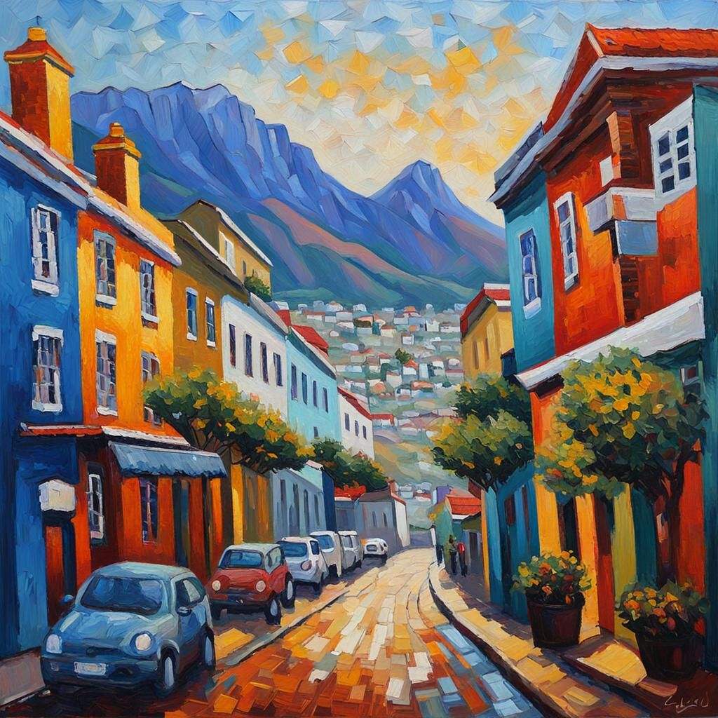 Cape Town: Expressionist Oil Painting in Impasto Style