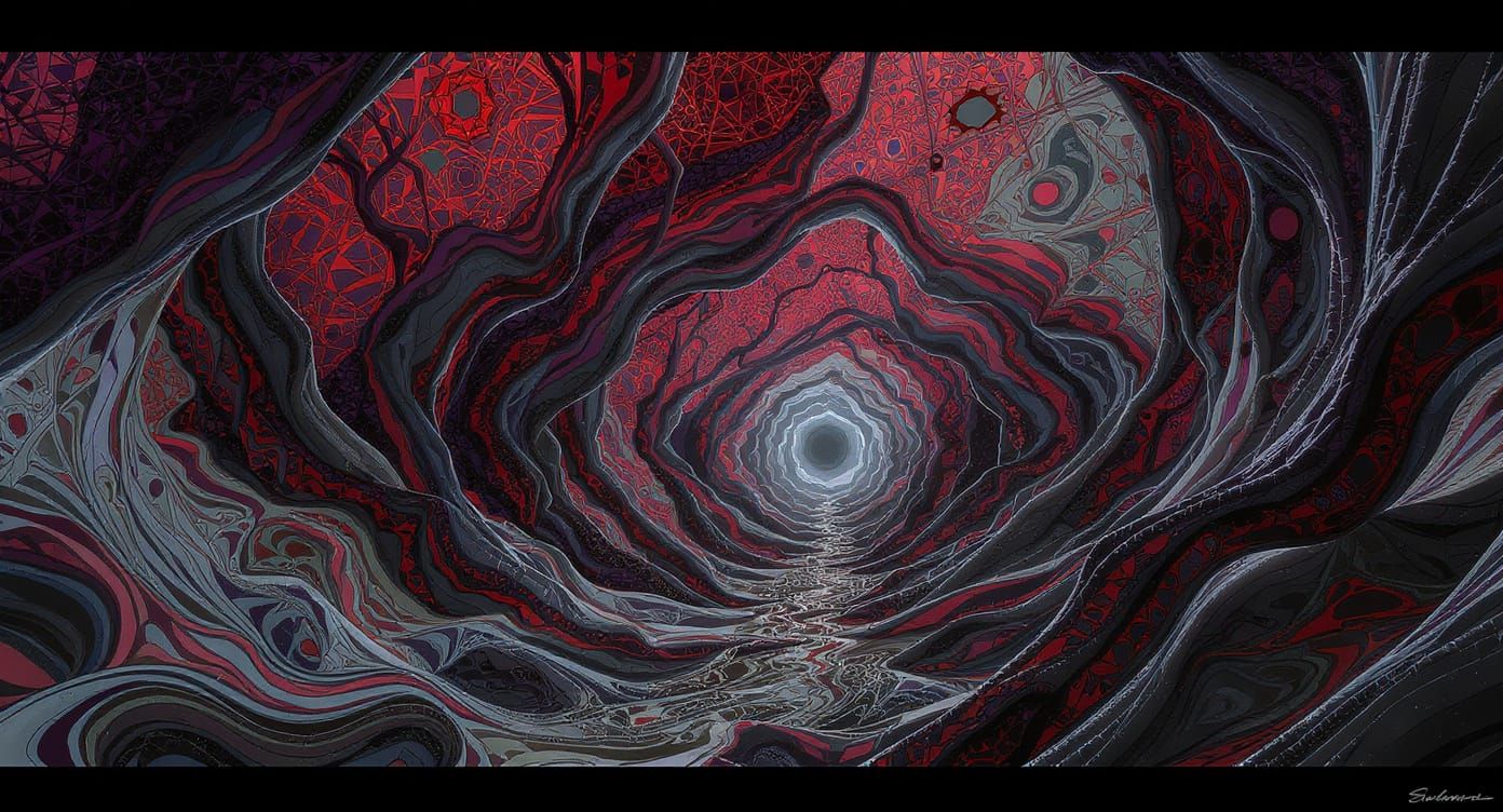 Abstract Surrealist Gateway of Wonder and Horror