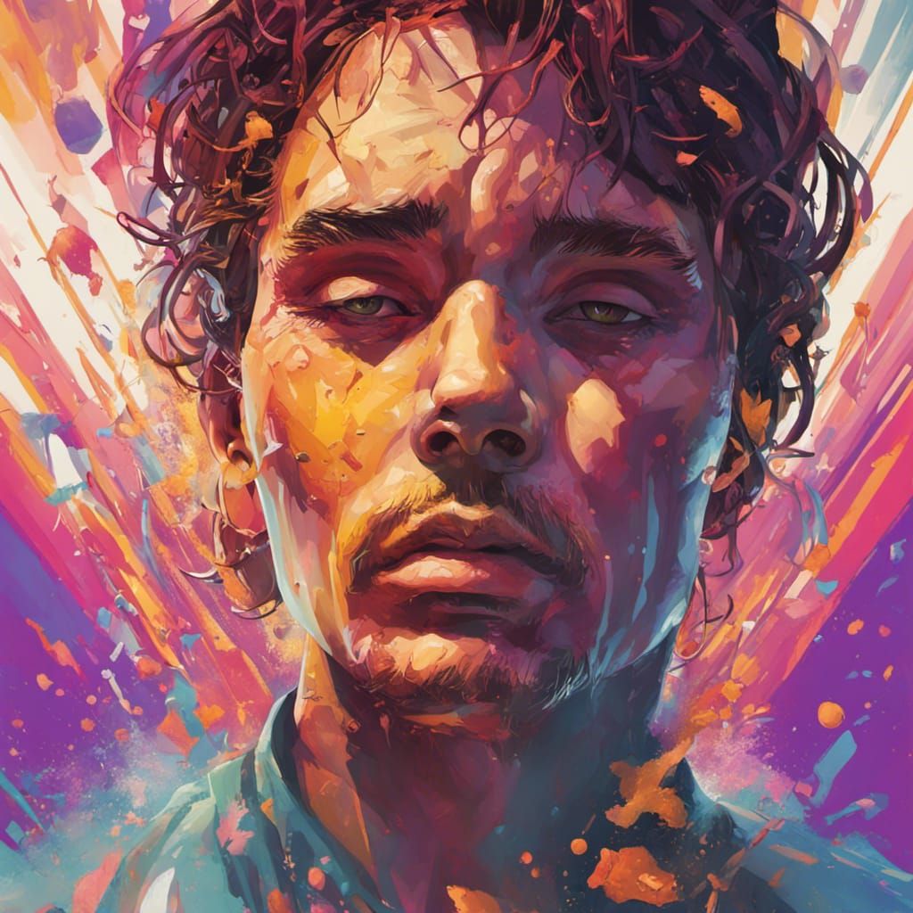 Dramatic Hyperrealistic Portrait in Splash Art Style