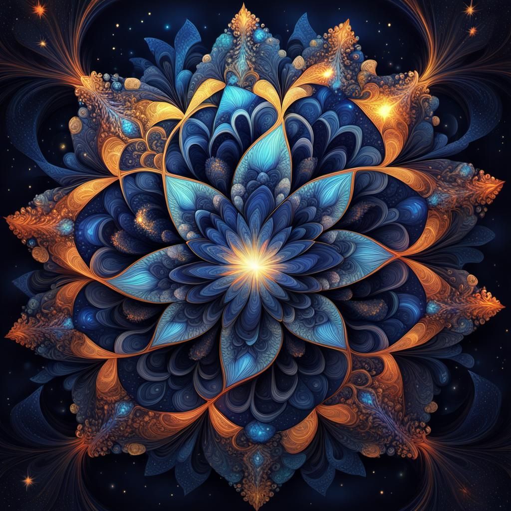 Brilliant Star Shines Bright in Fractal Illustration