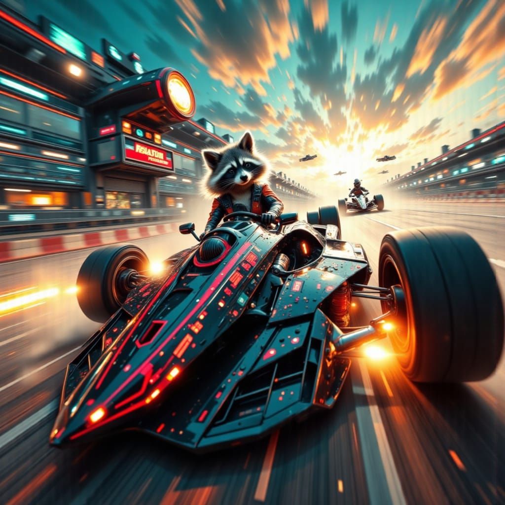 Raccoon Speed Racer
