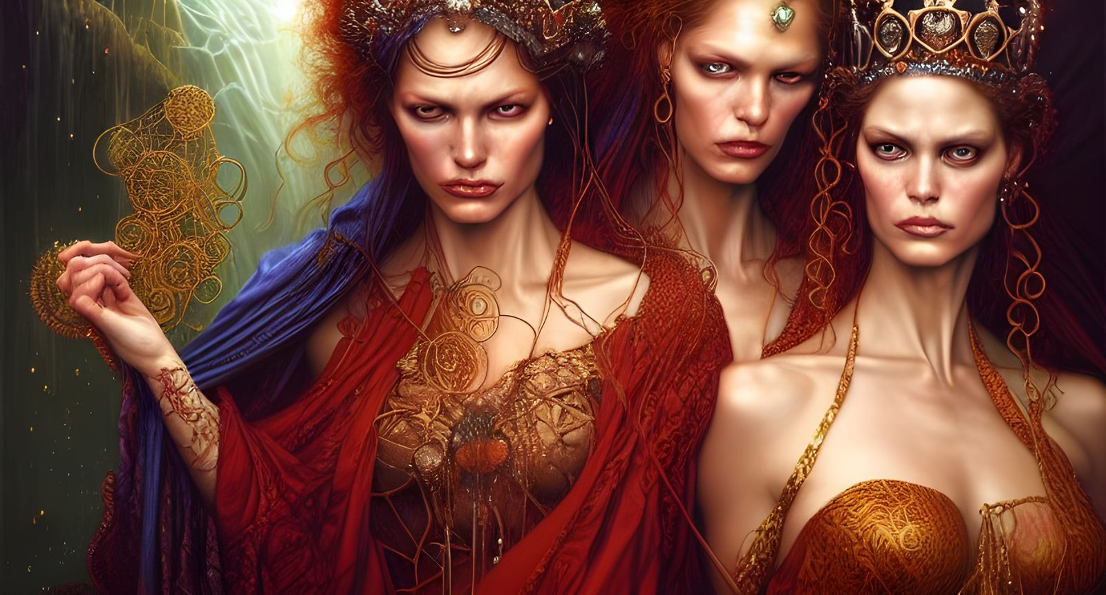 Fantasy Queens in Hyperdetailed Cyberpunk Style