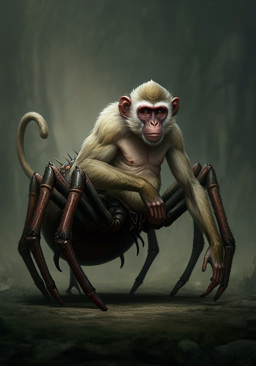 Fierce Spider Monkey Hybrid in Creature Concept Art