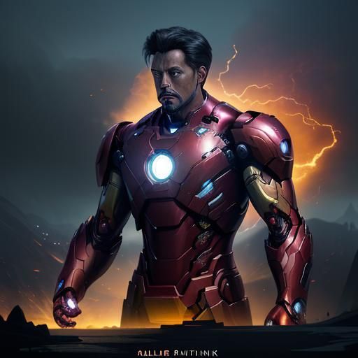 Iron Man: Dark Fantasy Concept Art in 8K