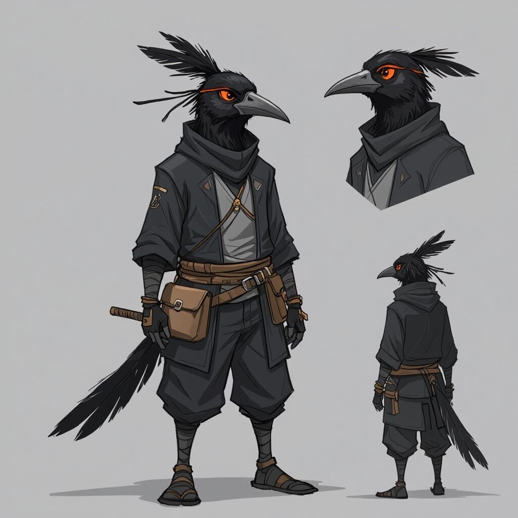 Kenku Street Hustler Game Character Concept Sketch