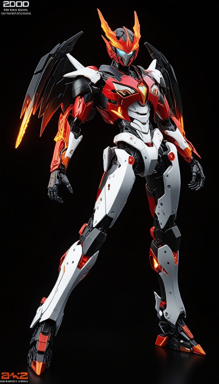 Sci-Fi Gynoid Dragon in Metallic Cyberpunk Style