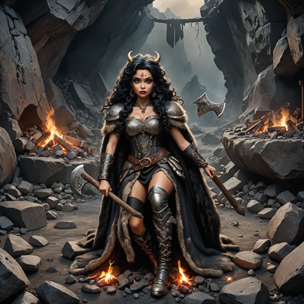 Betty Boop as a Viking Warrior