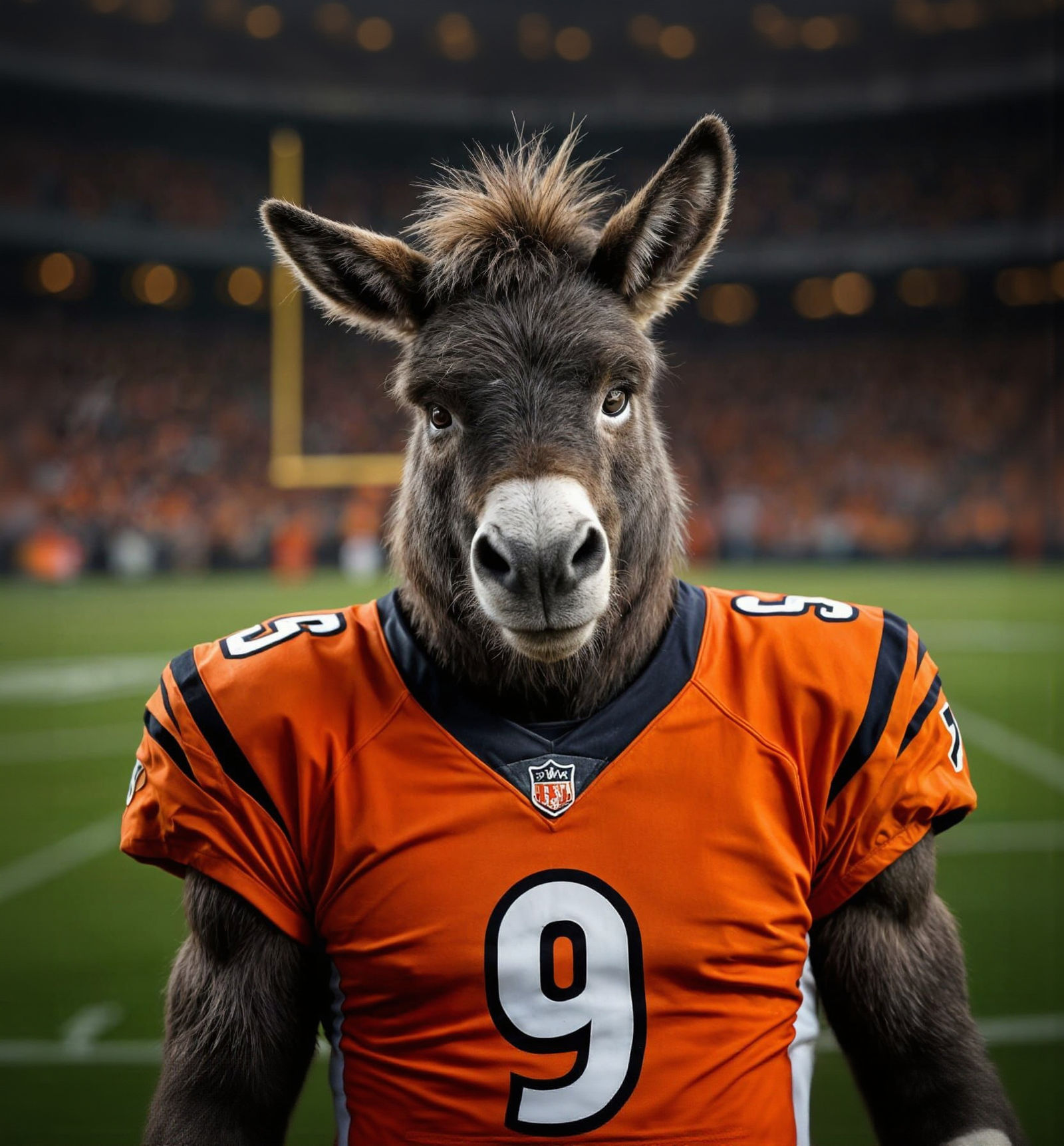 Joe Burrow Donkey Portrait in Bengals Jersey
