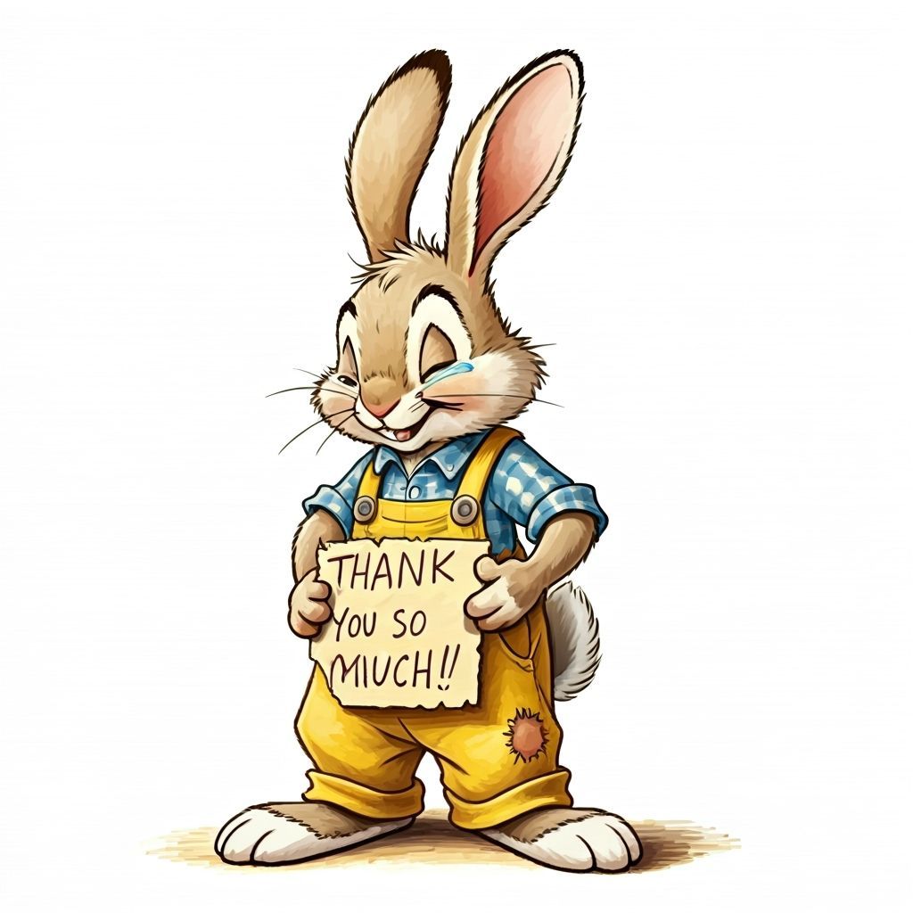 Br'er Rabbit's Joyful Thanks: Whimsical Illustration