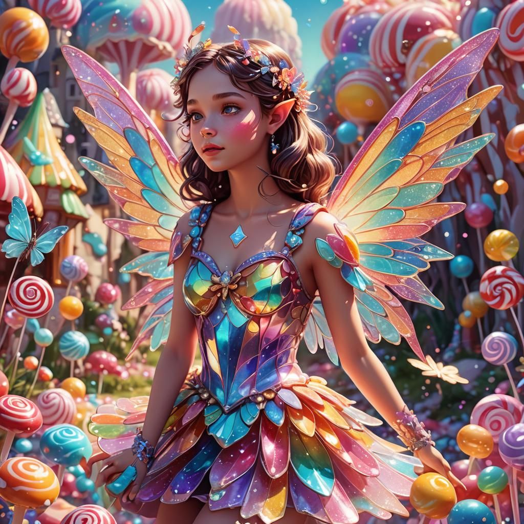 Fairy in Candyland in Candy Art Style