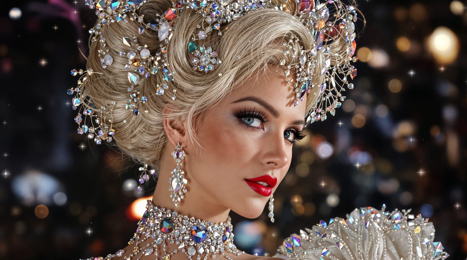 Glamorous Nighttime Siren in Hyper-Detailed Cyberpunk Style